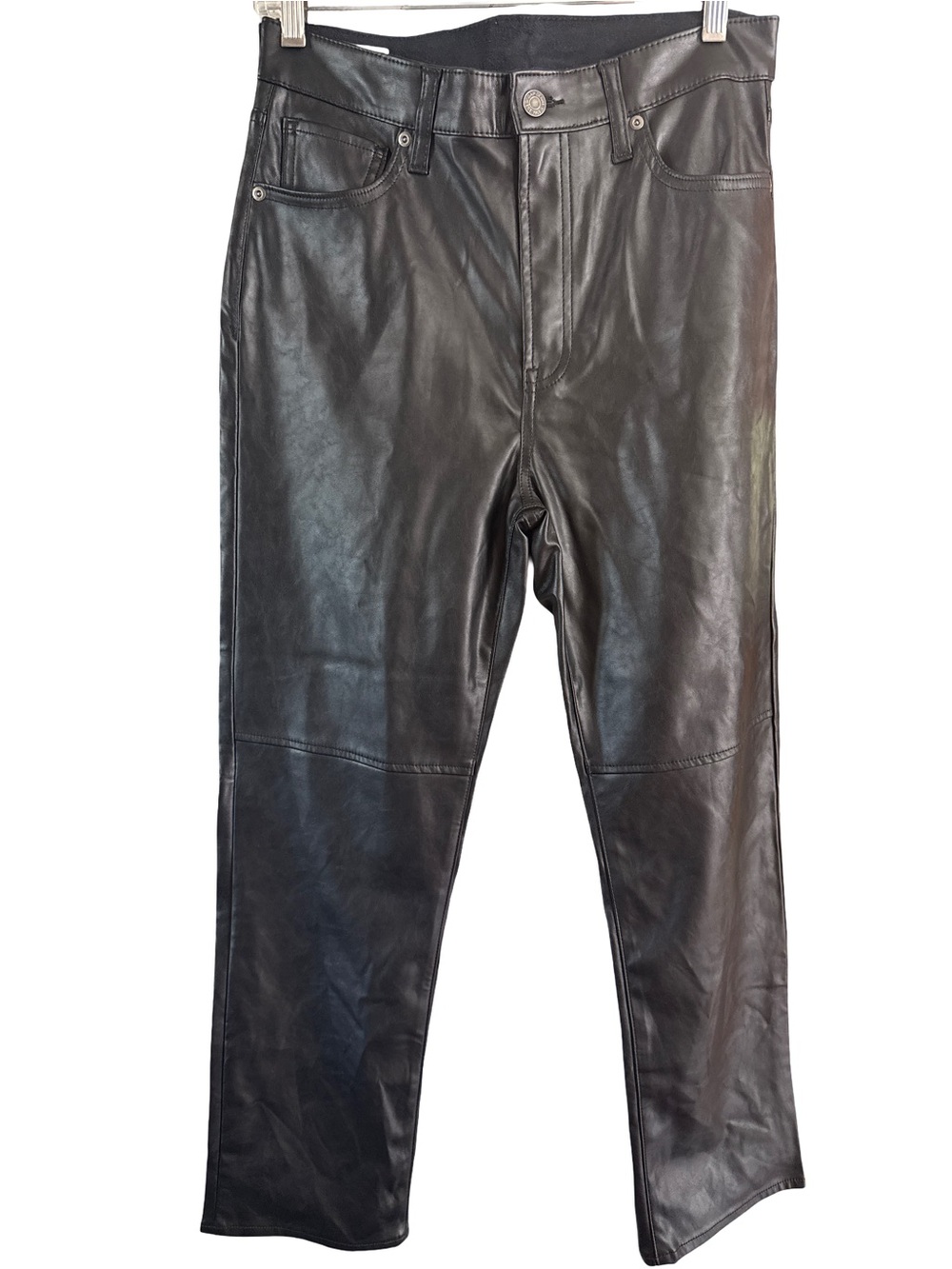 GAP Black Straight Leather Jeans
